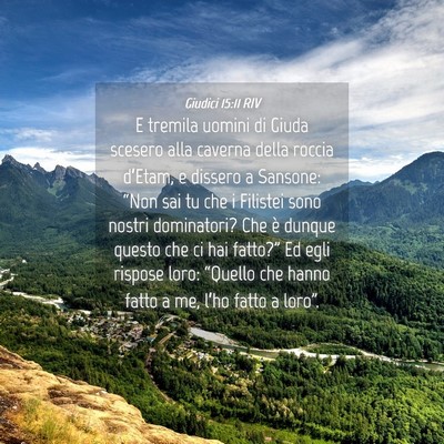 Picture 04 - Giudici 15:11 RIV - E tremila uomini di Giuda scesero alla caverna - Bible Verse Picture
