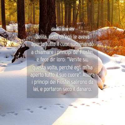 Picture 04 - Giudici 16:18 RIV - Delila, visto ch’egli le aveva aperto tutto il - Bible Verse Picture