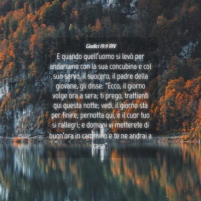 Picture 04 - Giudici 19:9 RIV - E quando quell’uomo si levò per andarsene con - Bible Verse Picture