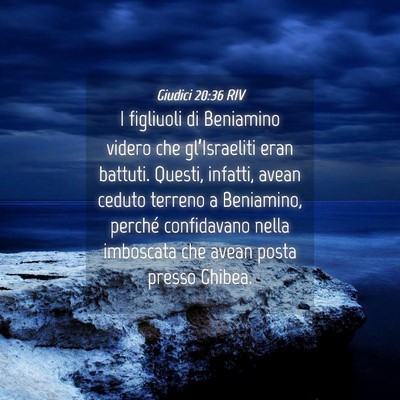 Picture 04 - Giudici 20:36 RIV - I figliuoli di Beniamino videro che - Bible Verse Picture
