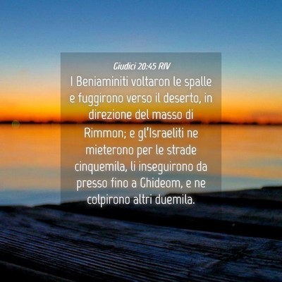 Picture 04 - Giudici 20:45 RIV - I Beniaminiti voltaron le spalle e fuggirono - Bible Verse Picture