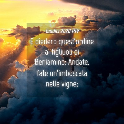 Picture 04 - Giudici 21:20 RIV - E diedero quest’ordine ai figliuoli di - Bible Verse Picture