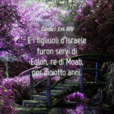 Picture 04 - Giudici 3:14 RIV - E i figliuoli d’Israele furon servi di Eglon, - Bible Verse Picture