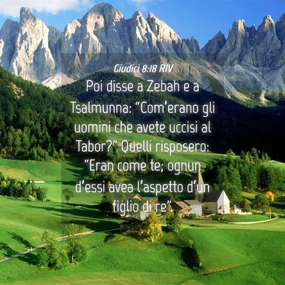 Picture 04 - Giudici 8:18 RIV - Poi disse a Zebah e a Tsalmunna: “Com’erano - Bible Verse Picture
