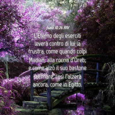 Picture 04 - Isaia 10:26 RIV - L’Eterno degli eserciti leverà contro di lui - Bible Verse Picture