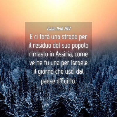 Picture 04 - Isaia 11:16 RIV - E ci farà una strada per il residuo del suo - Bible Verse Picture