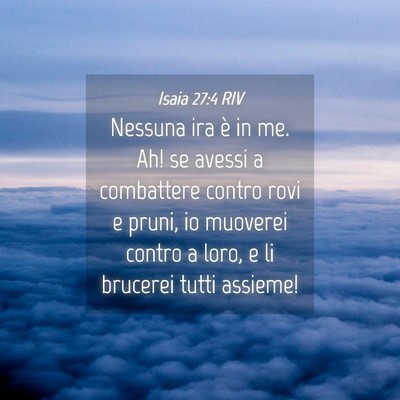 Picture 04 - Isaia 27:4 RIV - Nessuna ira è in me. Ah! se avessi a combattere - Bible Verse Picture