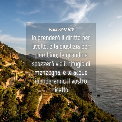 Picture 04 - Isaia 28:17 RIV - Io prenderò il diritto per livello, e la - Bible Verse Picture