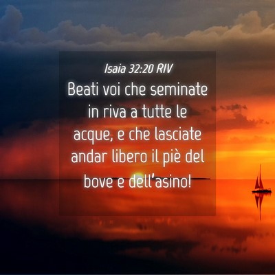 Picture 04 - Isaia 32:20 RIV - Beati voi che seminate in riva a tutte le acque, - Bible Verse Picture