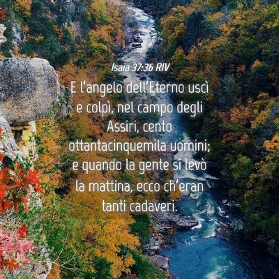 Picture 04 - Isaia 37:36 RIV - E l’angelo dell’Eterno uscì e colpì, nel - Bible Verse Picture