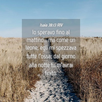 Picture 04 - Isaia 38:13 RIV - Io speravo fino al mattino… ma come un leone, - Bible Verse Picture