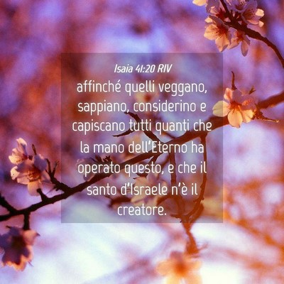Picture 04 - Isaia 41:20 RIV - affinché quelli veggano, sappiano, considerino e - Bible Verse Picture