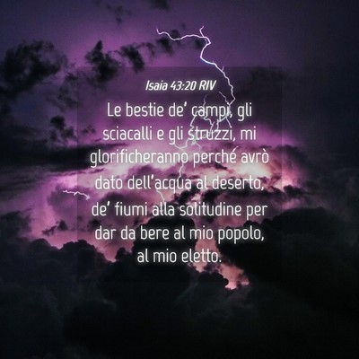 Picture 04 - Isaia 43:20 RIV - Le bestie de’ campi, gli sciacalli e gli - Bible Verse Picture