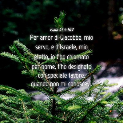 Picture 04 - Isaia 45:4 RIV - Per amor di Giacobbe, mio servo, e d’Israele, - Bible Verse Picture