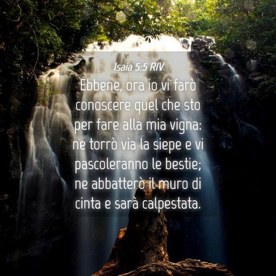 Picture 04 - Isaia 5:5 RIV - Ebbene, ora io vi farò conoscere quel che sto - Bible Verse Picture