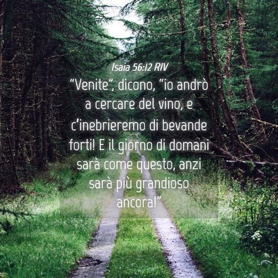 Picture 04 - Isaia 56:12 RIV - “Venite”, dicono, “io andrò a cercare del - Bible Verse Picture