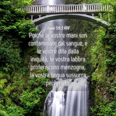 Picture 04 - Isaia 59:3 RIV - Poiché le vostre mani son contaminate dal - Bible Verse Picture