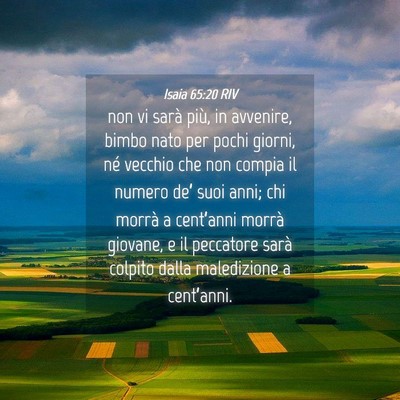 Picture 04 - Isaia 65:20 RIV - non vi sarà più, in avvenire, bimbo nato per - Bible Verse Picture