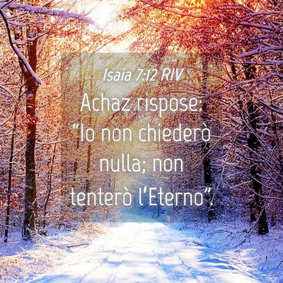Picture 04 - Isaia 7:12 RIV - Achaz rispose: “Io non chiederò nulla; non - Bible Verse Picture