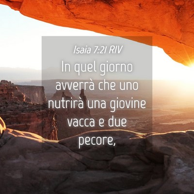 Picture 04 - Isaia 7:21 RIV - In quel giorno avverrà che uno nutrirà una - Bible Verse Picture