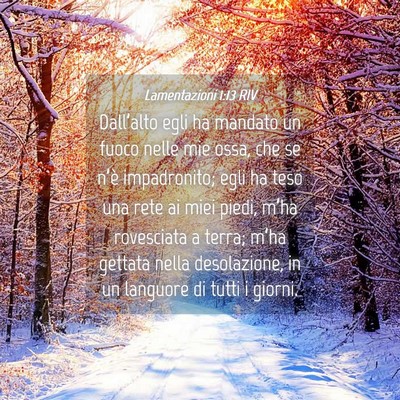 Picture 04 - Lamentazioni 1:13 RIV - Dall’alto egli ha mandato un fuoco nelle mie - Bible Verse Picture