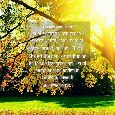 Picture 04 - Lamentazioni 1:5 RIV - I suoi avversari han preso il sopravvento, i suoi - Bible Verse Picture