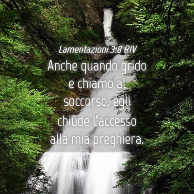 Picture 04 - Lamentazioni 3:8 RIV - Anche quando grido e chiamo al soccorso, egli - Bible Verse Picture