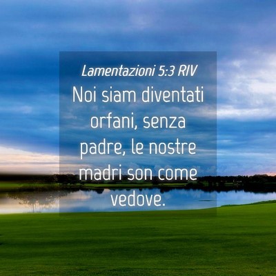 Picture 04 - Lamentazioni 5:3 RIV - Noi siam diventati orfani, senza padre, le nostre - Bible Verse Picture