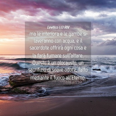 Picture 04 - Levitico 1:13 RIV - ma le interiora e le gambe si laveranno con - Bible Verse Picture