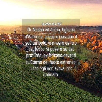 Picture 04 - Levitico 10:1 RIV - Or Nadab ed Abihu, figliuoli d’Aaronne, presero - Bible Verse Picture