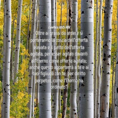 Picture 04 - Levitico 10:15 RIV - Oltre ai grassi da ardere si porteranno la coscia - Bible Verse Picture