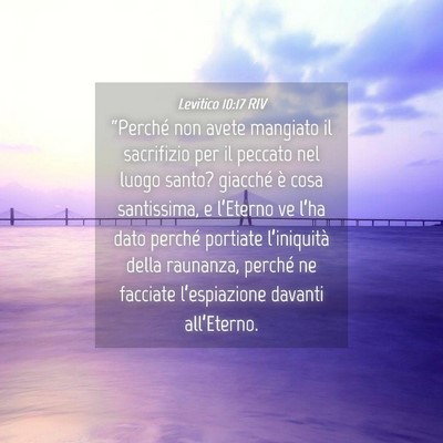 Picture 04 - Levitico 10:17 RIV - “Perché non avete mangiato il sacrifizio per - Bible Verse Picture