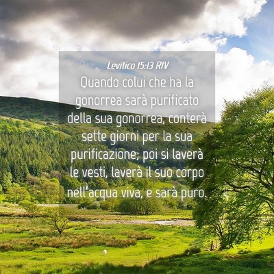 Picture 04 - Levitico 15:13 RIV - Quando colui che ha la gonorrea sarà purificato - Bible Verse Picture