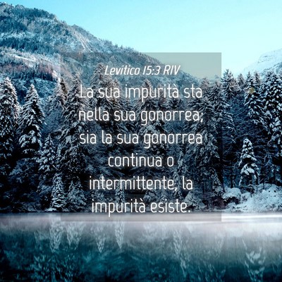 Picture 04 - Levitico 15:3 RIV - La sua impurità sta nella sua gonorrea; sia la - Bible Verse Picture