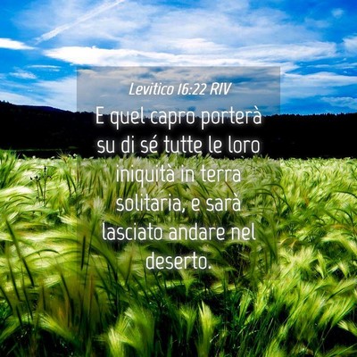 Picture 04 - Levitico 16:22 RIV - E quel capro porterà su di sé tutte le loro - Bible Verse Picture