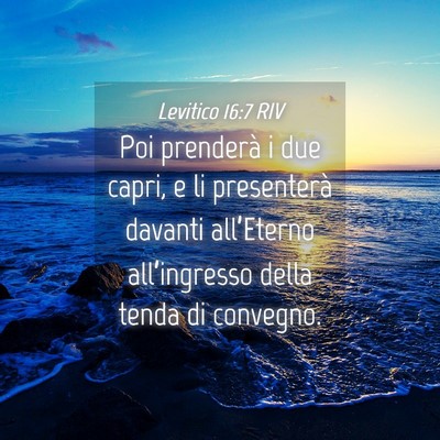 Picture 04 - Levitico 16:7 RIV - Poi prenderà i due capri, e li presenterà - Bible Verse Picture