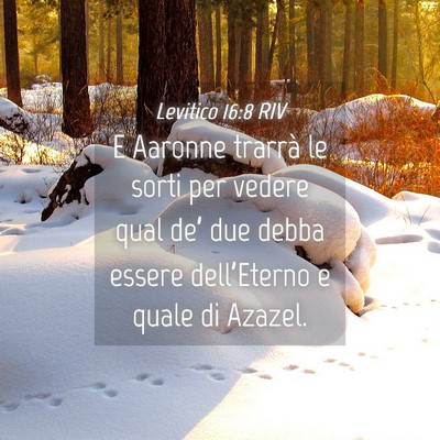 Picture 04 - Levitico 16:8 RIV - E Aaronne trarrà le sorti per vedere qual de’ - Bible Verse Picture