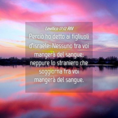 Picture 04 - Levitico 17:12 RIV - Perciò ho detto ai figliuoli d’Israele: - Bible Verse Picture