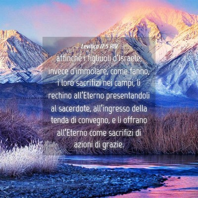 Picture 04 - Levitico 17:5 RIV - affinché i figliuoli d’Israele, invece - Bible Verse Picture
