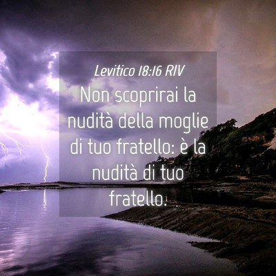 Picture 04 - Levitico 18:16 RIV - Non scoprirai la nudità della moglie di tuo - Bible Verse Picture
