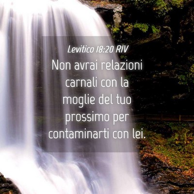 Picture 04 - Levitico 18:20 RIV - Non avrai relazioni carnali con la moglie del tuo - Bible Verse Picture