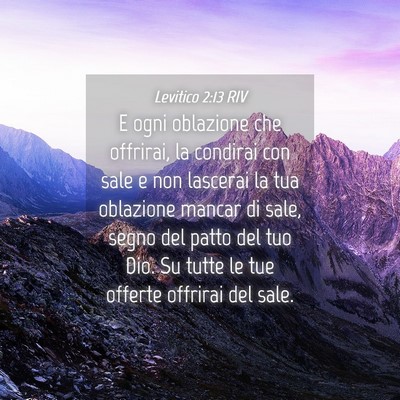 Picture 04 - Levitico 2:13 RIV - E ogni oblazione che offrirai, la condirai con - Bible Verse Picture