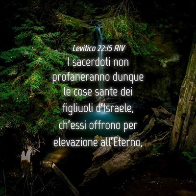 Picture 04 - Levitico 22:15 RIV - I sacerdoti non profaneranno dunque le cose sante - Bible Verse Picture