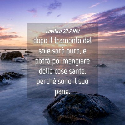 Picture 04 - Levitico 22:7 RIV - dopo il tramonto del sole sarà pura, e potrà - Bible Verse Picture