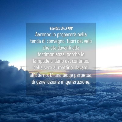 Picture 04 - Levitico 24:3 RIV - Aaronne lo preparerà nella tenda di convegno, - Bible Verse Picture