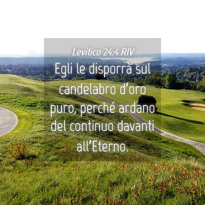Picture 04 - Levitico 24:4 RIV - Egli le disporrà sul candelabro d’oro puro, - Bible Verse Picture