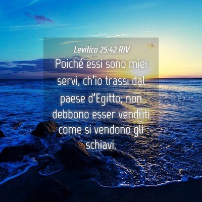Picture 04 - Levitico 25:42 RIV - Poiché essi sono miei servi, ch’io trassi dal - Bible Verse Picture
