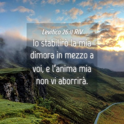 Picture 04 - Levitico 26:11 RIV - Io stabilirò la mia dimora in mezzo a voi, e - Bible Verse Picture