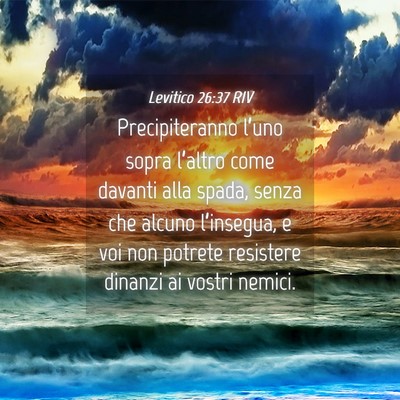 Picture 04 - Levitico 26:37 RIV - Precipiteranno l’uno sopra l’altro come - Bible Verse Picture