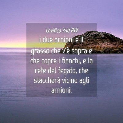 Picture 04 - Levitico 3:10 RIV - i due arnioni e il grasso che v’è sopra e che - Bible Verse Picture